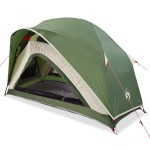 vidaXL Cort de camping pentru 1 persoană, verde, impermeabil