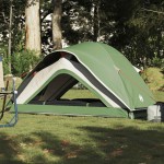 vidaXL Cort de camping pentru 1 persoană, verde, impermeabil