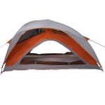 vidaXL Cort de camping pentru 1 persoană, gri/portocaliu, impermeabil
