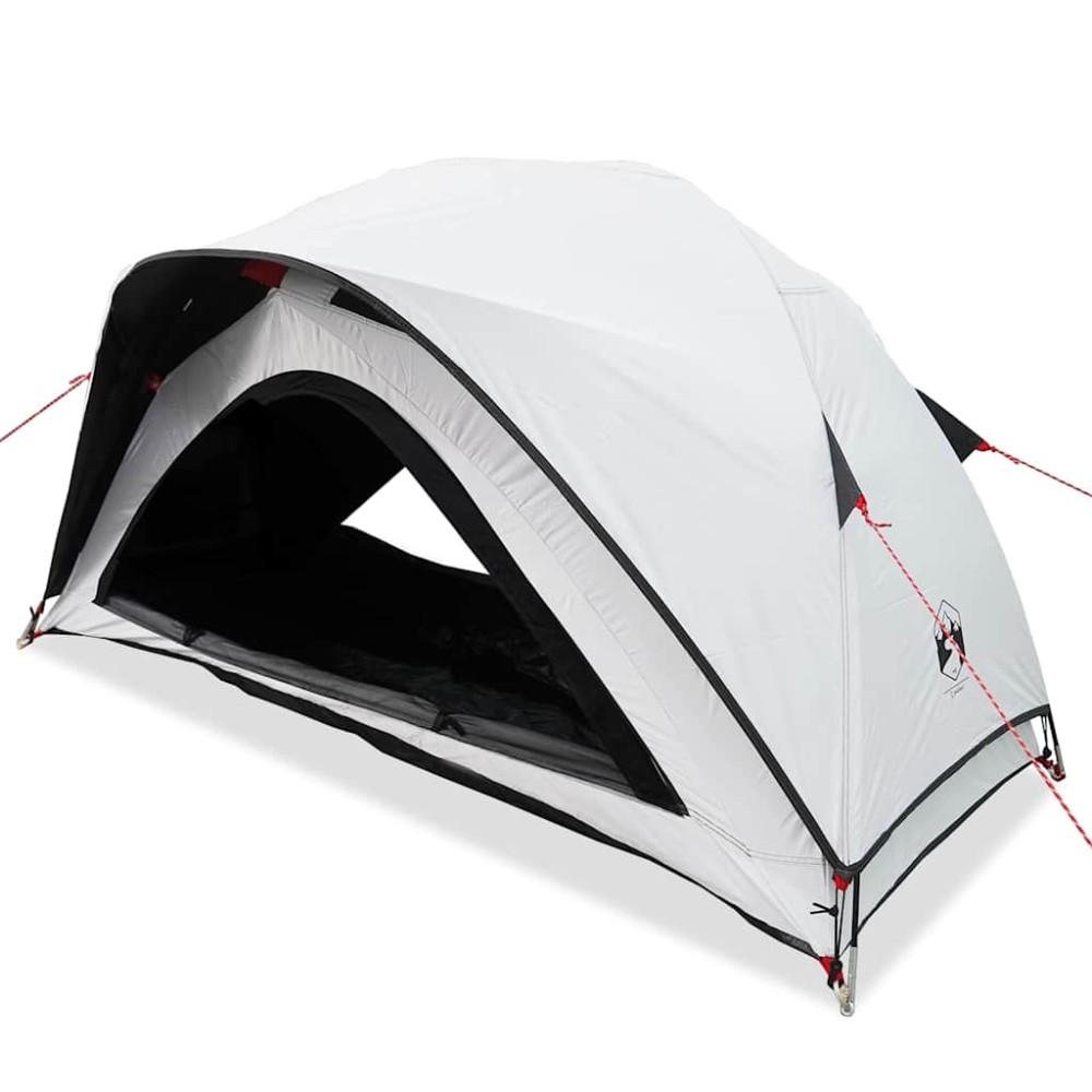 vidaXL Cort camping, 1 persoane, alb, țesătură opacă, impermeabil