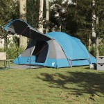 vidaXL Cort de familie tunel pentru 8 persoane, albastru, impermeabil