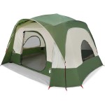 vidaXL Cort de familie pentru 6 persoane, verde, impermeabil vidaXL Cort de familie pentru 6 persoane, verde, impermeabil