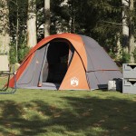 vidaXL Cabină cort de camping 4 persoane gri și portocaliu impermeabil vidaXL Cabină cort de camping 4 persoane gri și portocaliu impermeabil