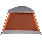 vidaXL Cort de camping pentru 6 persoane, gri/portocaliu, impermeabil