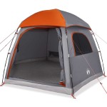 vidaXL Cort familie Igloo pentru 6 persoane gri/portocaliu impermeabil