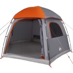 vidaXL Cort familie Igloo pentru 6 persoane gri/portocaliu impermeabil