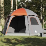 vidaXL Cort familie Igloo pentru 6 persoane gri/portocaliu impermeabil