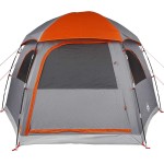 vidaXL Cort familie Igloo pentru 6 persoane gri/portocaliu impermeabil