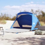 vidaXL Cort de plajă 2 persoane, albastru azur, impermeabil