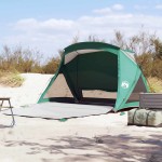 vidaXL Cort de plajă 2 persoane, verde marin, impermeabil