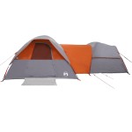 vidaXL Cort de camping pentru 5 persoane, gri/portocaliu, impermeabil