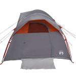 vidaXL Cort de camping pentru 5 persoane, gri/portocaliu, impermeabil
