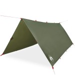 vidaXL Prelată de camping, verde măsliniu, 366x306 cm, impermeabilă