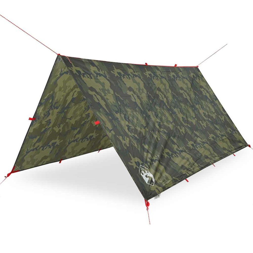 vidaXL Prelată de camping, camuflaj, 366x306 cm, impermeabilă
