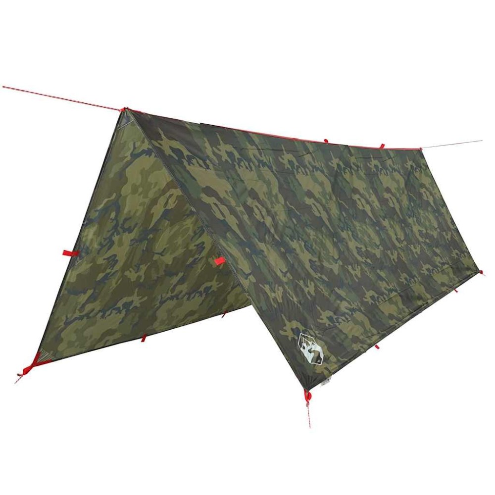 vidaXL Prelată de camping, camuflaj, 406x306 cm, impermeabilă