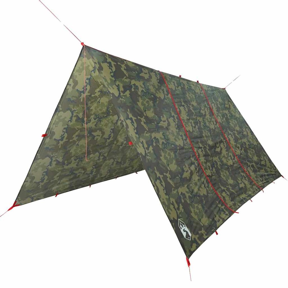 vidaXL Prelată de camping, camuflaj, 451x420 cm, impermeabilă