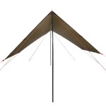 vidaXL Prelată de camping, maro, 462x306x211 cm, impermeabilă