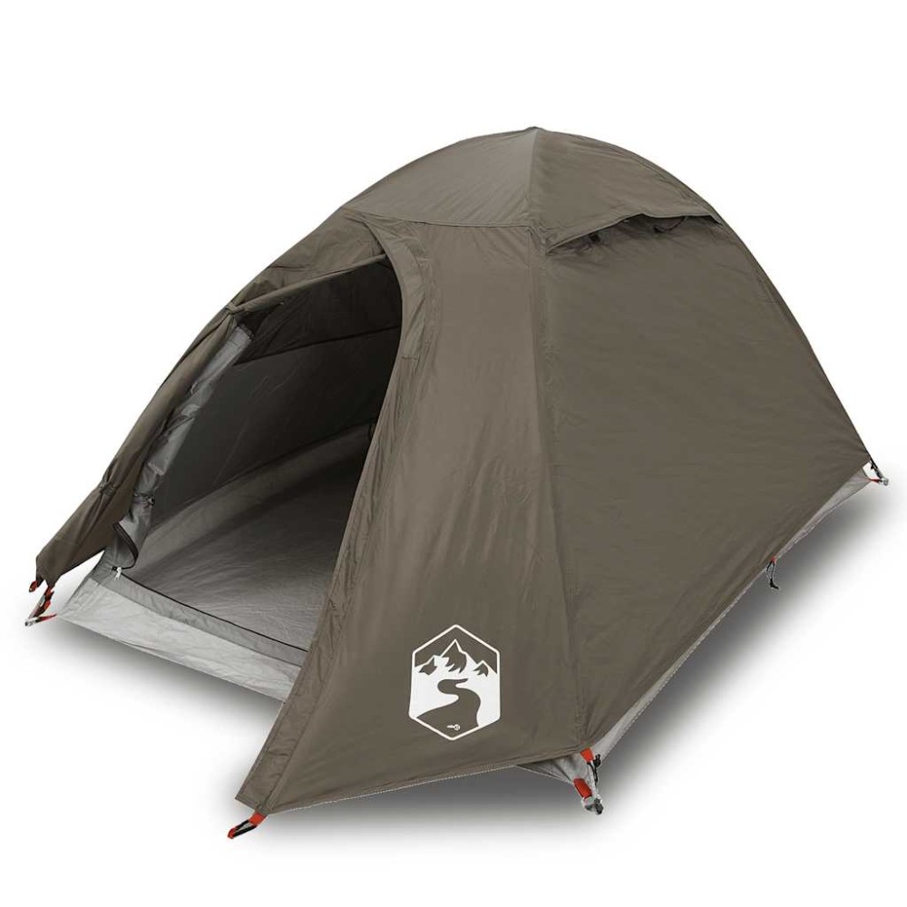 vidaXL Cort de camping cupolă pentru 2 persoane, maro, impermeabil