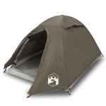 vidaXL Cort de camping cupolă pentru 2 persoane, maro, impermeabil