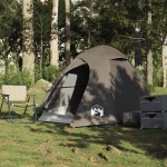 vidaXL Cort de camping cupolă pentru 2 persoane, maro, impermeabil