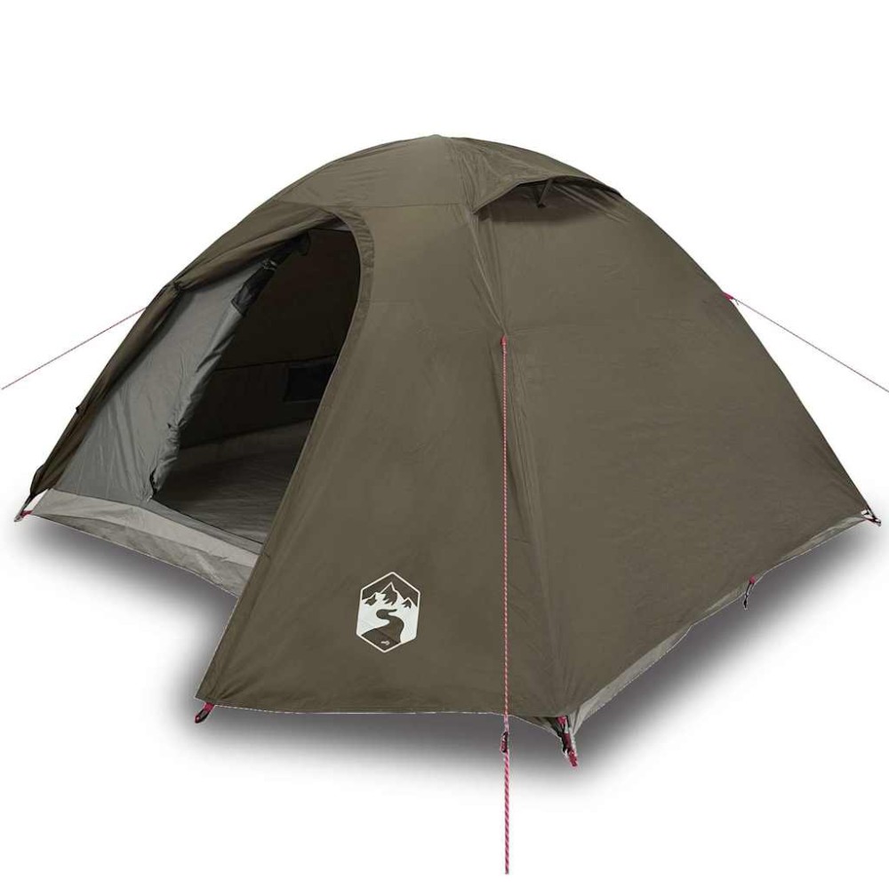 vidaXL Cort de camping cupolă pentru 3 persoane, maro, impermeabil