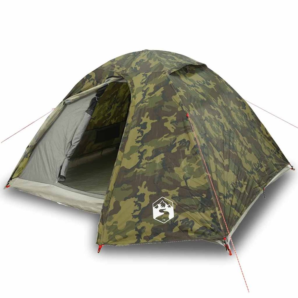 vidaXL Cort de camping cupolă pentru 4 persoane, camuflaj, impermeabil