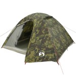 vidaXL Cort de camping cupolă pentru 4 persoane, camuflaj, impermeabil