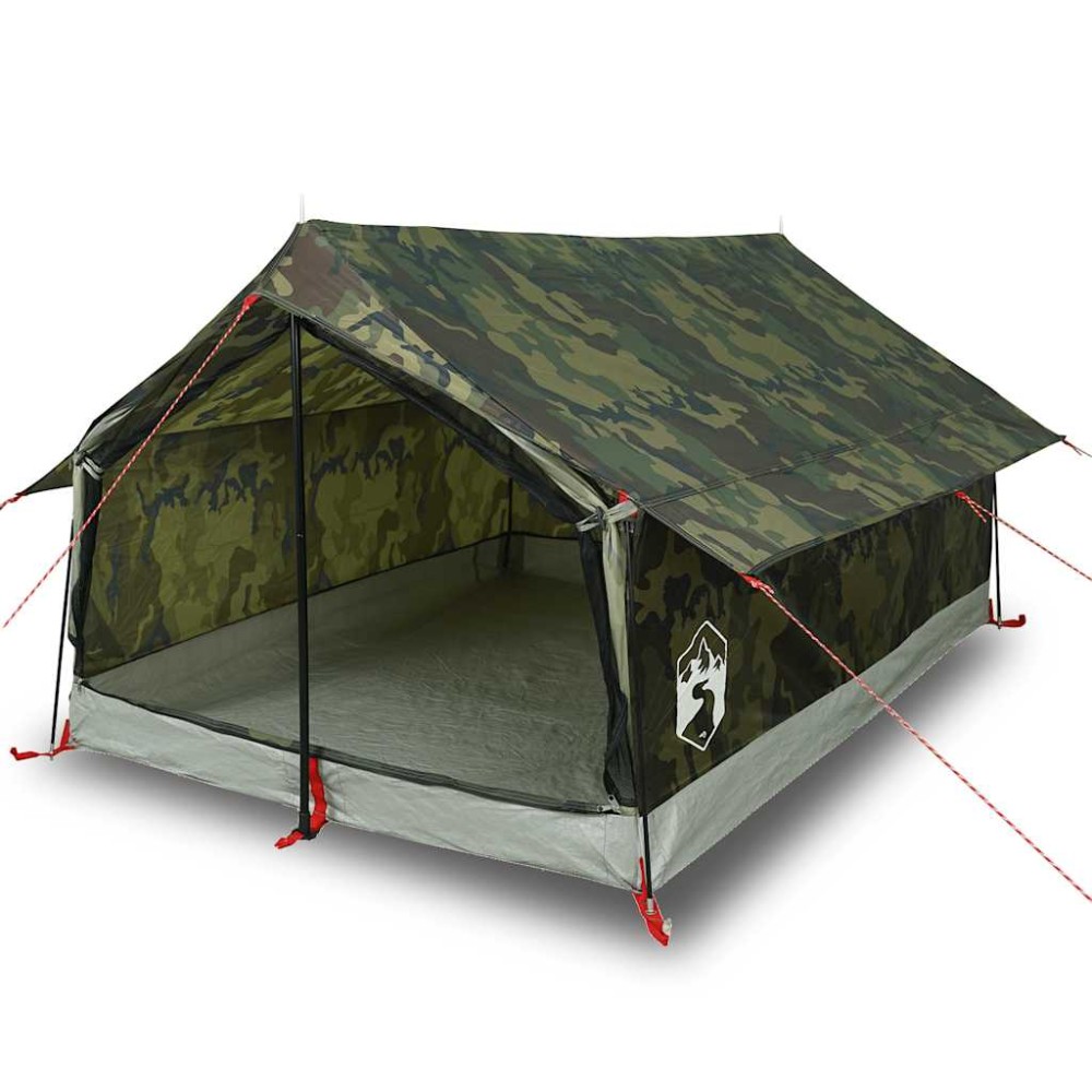 vidaXL Cort camping pentru 2 persoane, camuflaj, impermeabil
