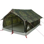 vidaXL Cort camping pentru 2 persoane, camuflaj, impermeabil