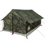 vidaXL Cort camping pentru 2 persoane, camuflaj, impermeabil