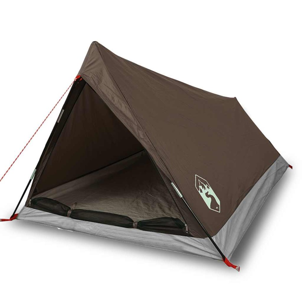 vidaXL Cort de camping pentru 2 persoane, maro, impermeabil