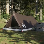 vidaXL Cort de camping pentru 2 persoane, maro, impermeabil