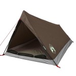 vidaXL Cort de camping pentru 2 persoane, maro, impermeabil