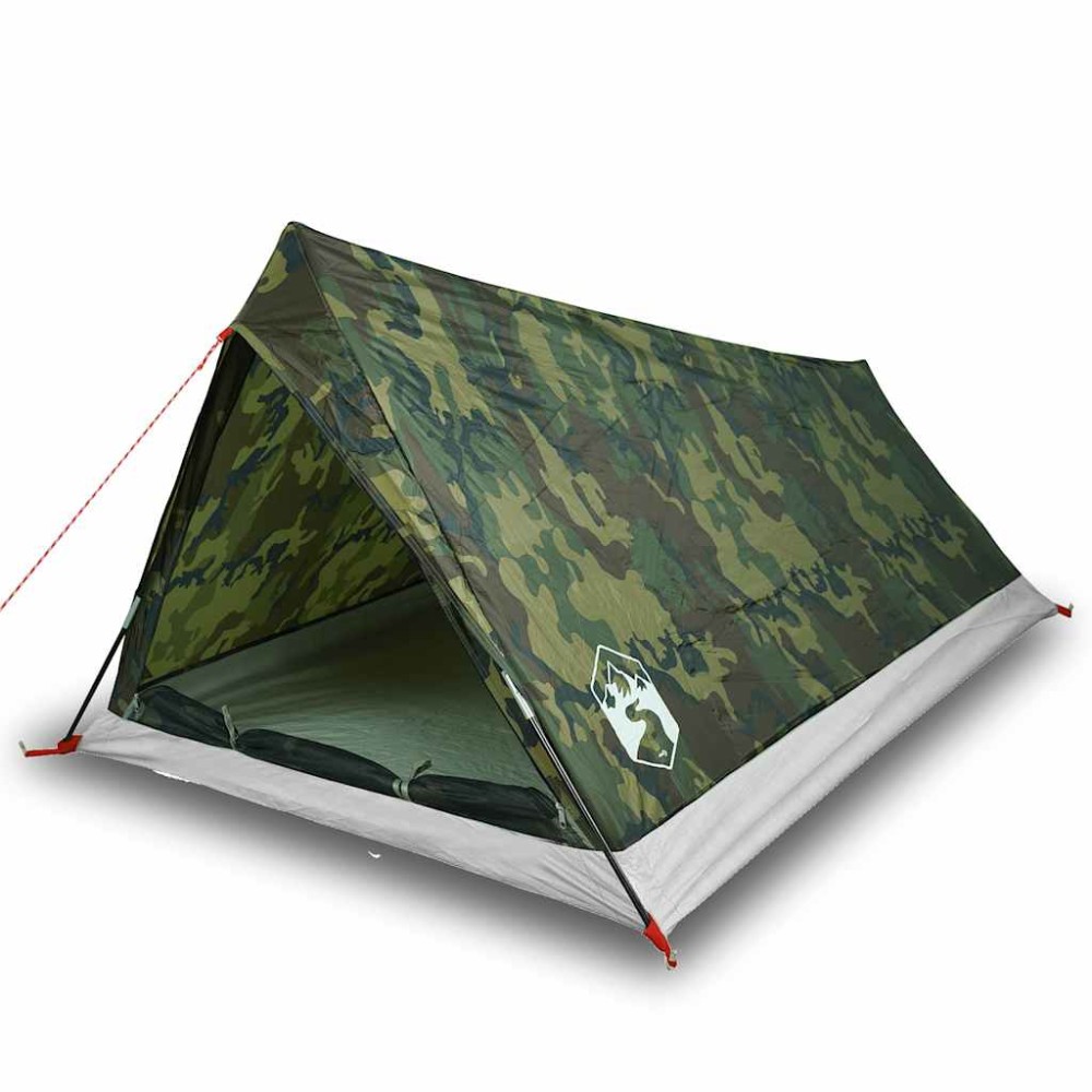 vidaXL Cort camping pentru 2 persoane, camuflaj, impermeabil