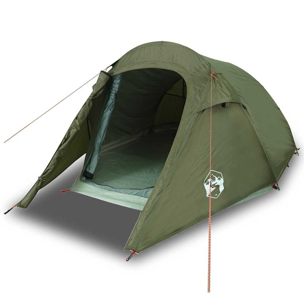 vidaXL Cort camping tunel pentru 3 persoane verde măsliniu impermeabil
