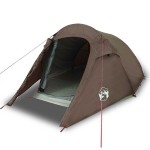 vidaXL Cort de camping tunel pentru 3 persoane, maro, impermeabil vidaXL Cort de camping tunel pentru 3 persoane, maro, impermeabil