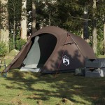 vidaXL Cort de camping tunel pentru 2 persoane, maro, impermeabil vidaXL Cort de camping tunel pentru 2 persoane, maro, impermeabil
