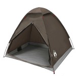 vidaXL Cort de camping cupolă pentru 2 persoane, maro, impermeabil