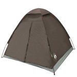 vidaXL Cort de camping cupolă pentru 2 persoane, maro, impermeabil
