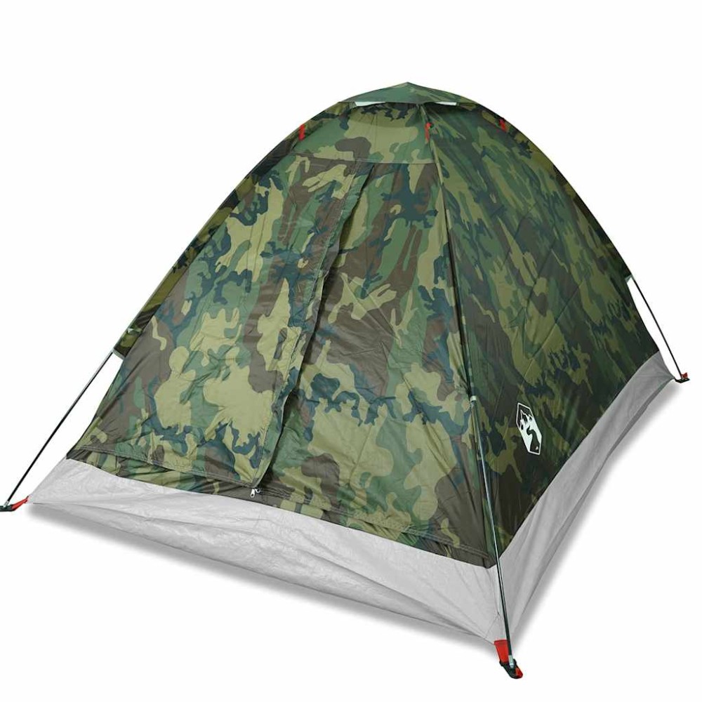 vidaXL Cort de camping cupolă pentru 4 persoane, camuflaj, impermeabil