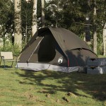 vidaXL Cort de camping cupolă pentru 2 persoane, maro, impermeabil