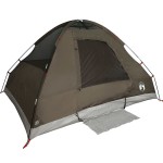vidaXL Cort de camping cupolă pentru 2 persoane, maro, impermeabil