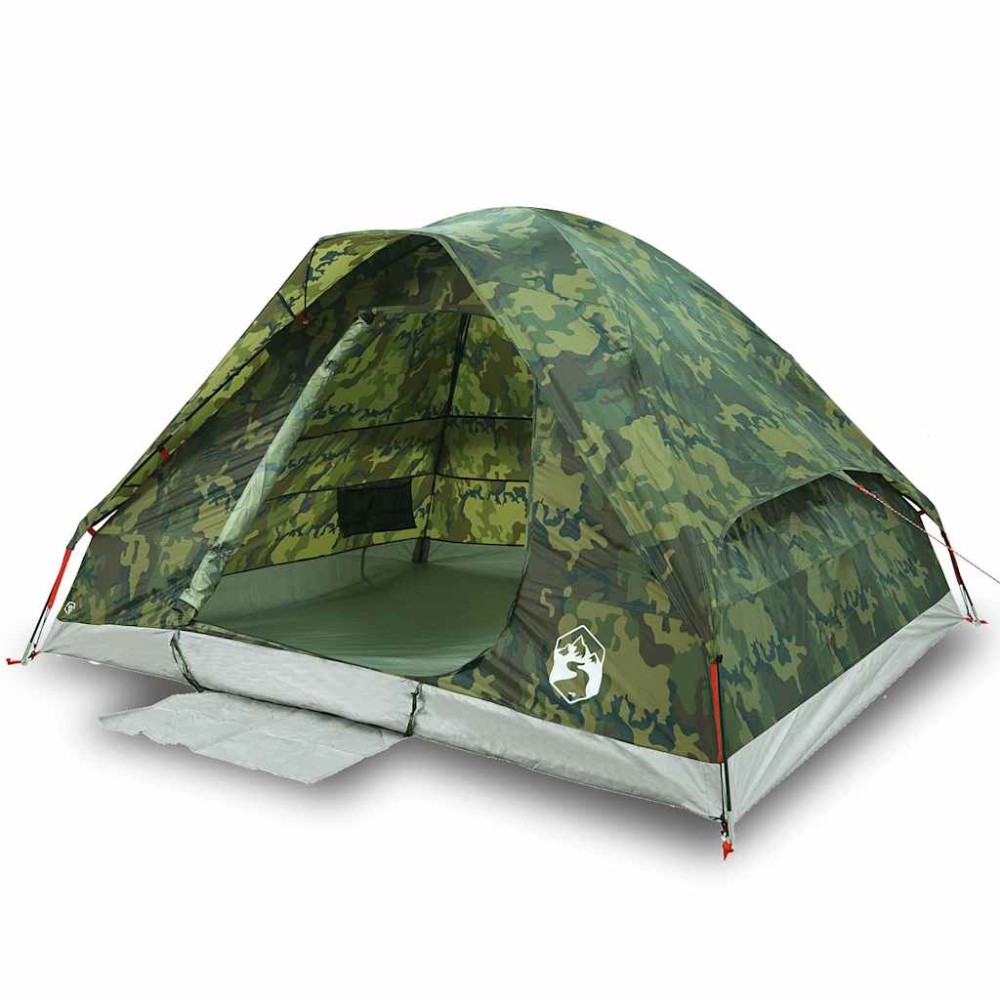 vidaXL Cort de camping cupolă pentru 2 persoane, camuflaj, impermeabil