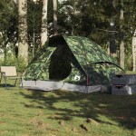 vidaXL Cort de camping cupolă pentru 2 persoane, camuflaj, impermeabil
