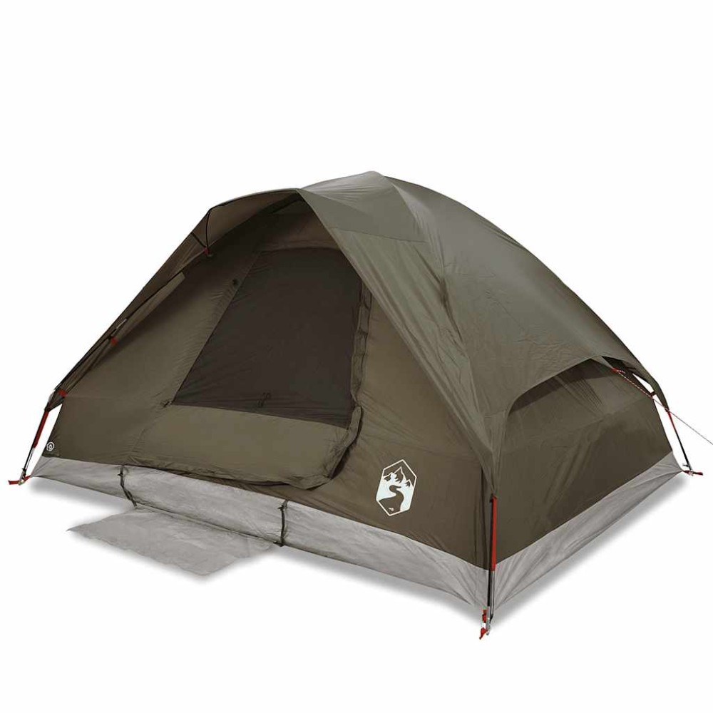 vidaXL Cort de camping cupolă pentru 4 persoane, maro, impermeabil