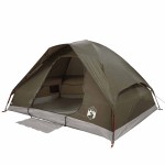 vidaXL Cort de camping cupolă pentru 6 persoane, maro, impermeabil