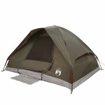 vidaXL Cort de camping cupolă pentru 6 persoane, maro, impermeabil