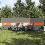 vidaXL Paravan de camping, gri/portocaliu, 490x123 cm, impermeabil vidaXL Paravan de camping, gri/portocaliu, 490x123 cm, impermeabil