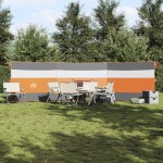 vidaXL Paravan de camping, gri/portocaliu, 508x130 cm, impermeabil