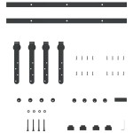 vidaXL Set uși glisante pentru dulap 122 cm oțel carbon vidaXL Set uși glisante pentru dulap 122 cm oțel carbon